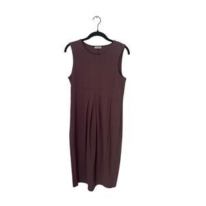 La Clef Size Medium Sleeveless Sheath Stretchy Mauve Pleated Maternity Dress